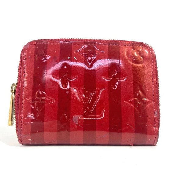 LOUIS VUITTON M91720 MonogramVernis Rayures zip-around purse Wallet Coin Case - Picture 1 of 16